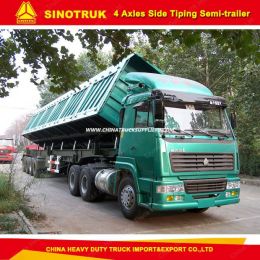 4 Axles Heavy Duty Side Dump/Tipper Semi Trailer for Sale