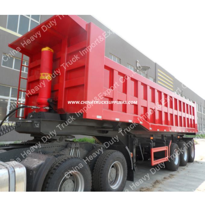 Factory Sale 90mm King Pin 45m3 Cargo Box Dump Semi-Trailer 