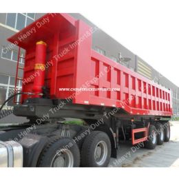 Factory Sale 90mm King Pin 45m3 Cargo Box Dump Semi-Trailer