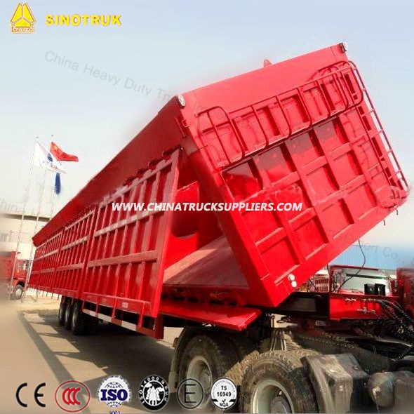 80ton 3 Alex Hydraulic Side Tipping Trailer Dumper Semi Trailer 