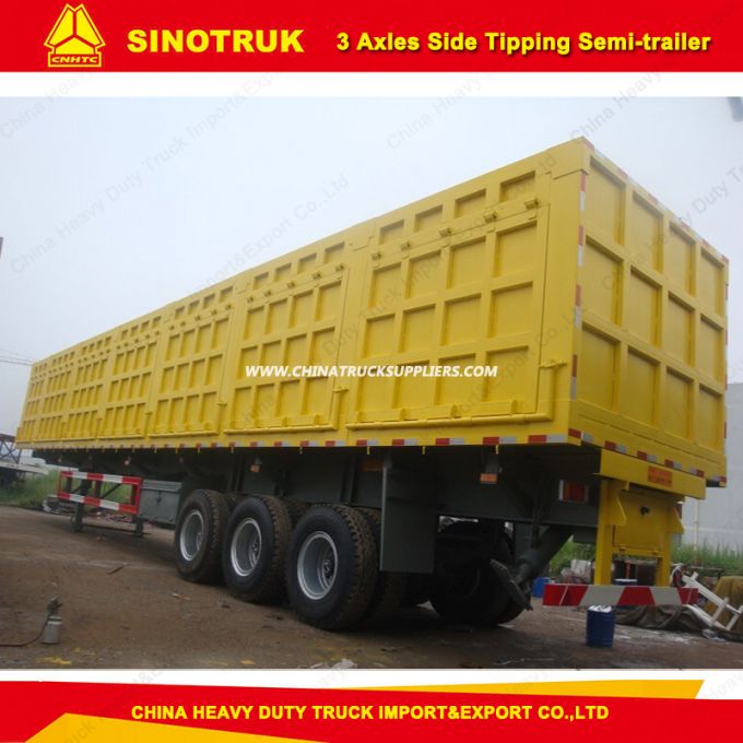 25m3 3axle Sintruk 80t Tipping Semi Trailer Box / Tipping Trailer 