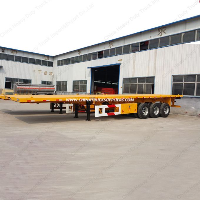 Sinotruk Truck Trailer Manufacturers Flatbed Container Semi Trailer for Sale 