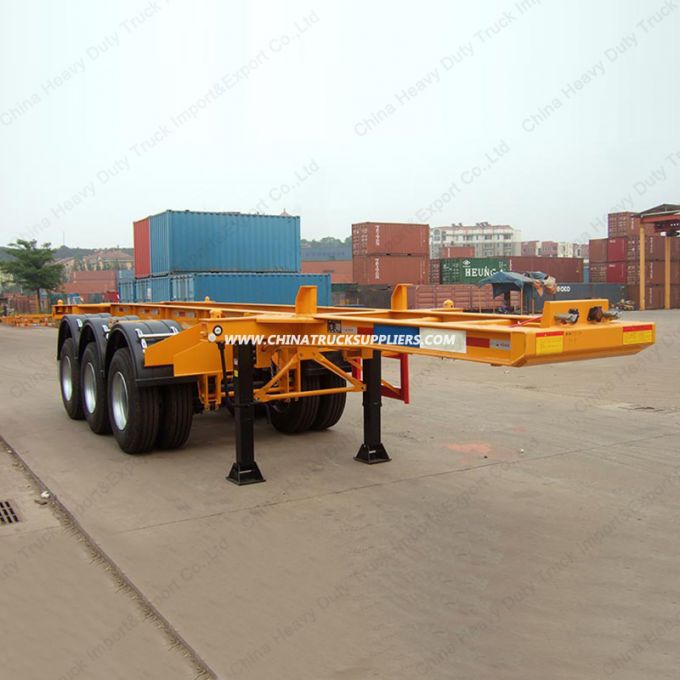 Directly Factory 40FT Skeleton Container Truck Semi Trailer with Twist Locks 