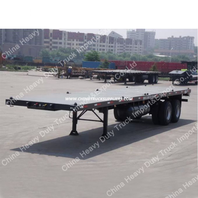 2 Axles 20FT Flatbed Semi Trailer Container Trailer 