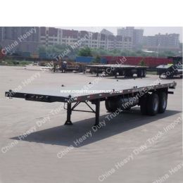 2 Axles 20FT Flatbed Semi Trailer Container Trailer