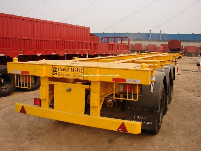 50t 3axle 40FT Sinotruk HOWO Skeleton Container Semi Trailer 
