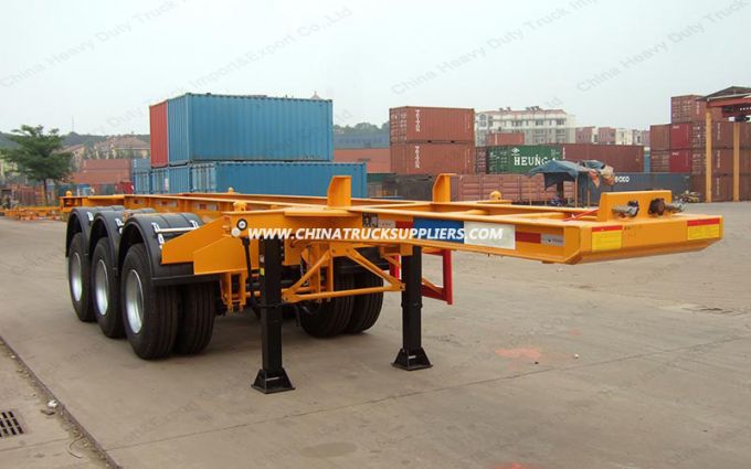 High Quality 3axle Sinotruk HOWO 40FT Skelete Container Semi Trailer 