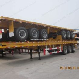 3 Axles 60 Tonnage 40FT Flatbed Semi-Trailer for Container Transport