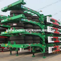 40t Loading Capacity 3 Axle 20 and 40 Feet Skeleton Type Container Semitrailer