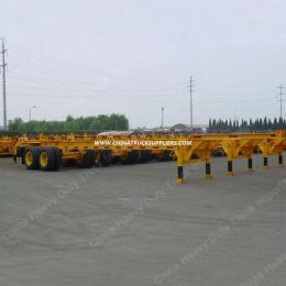 2 3 Axles 20FT 40FT Container Transport Truck Towing Chassis Skeleton Semi Trailer