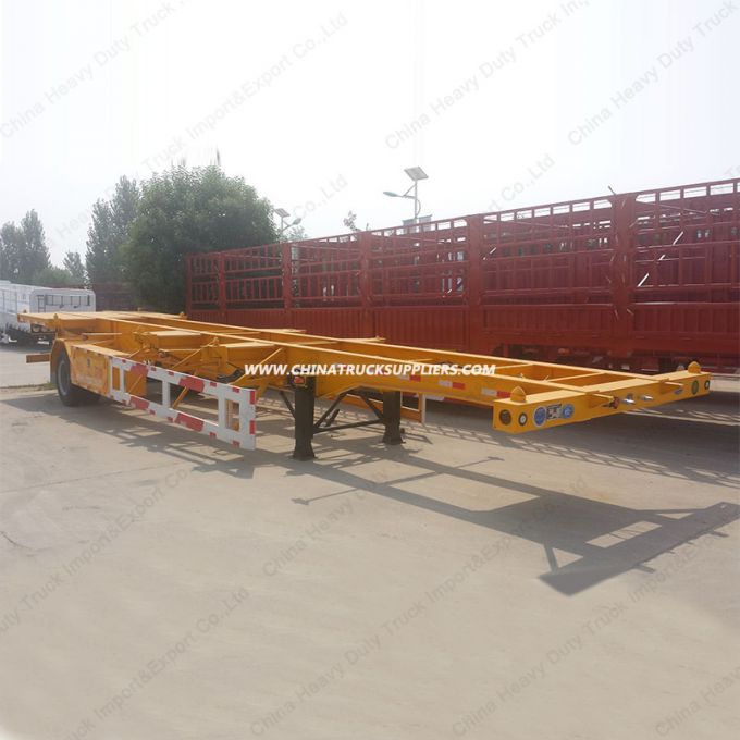 2axle 3axles 20feet 30feet 30ton Full Connection Type Truck Tractor Drawbar Towing Skeleton Trailer 