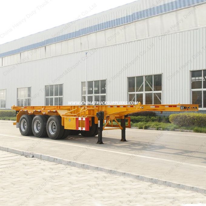 Low Price 3 Axle 40FT Skeleton Container Semi Trailer 