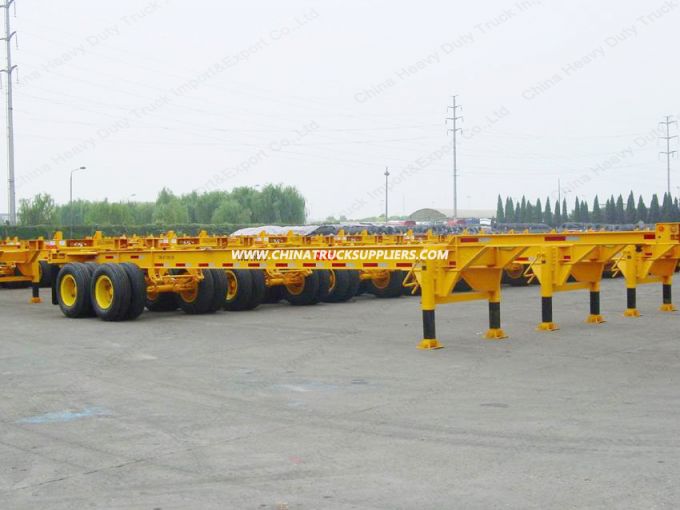 40FT 3 Axles Container Trailer Truck Skeleton Semi Trailer for Sale 