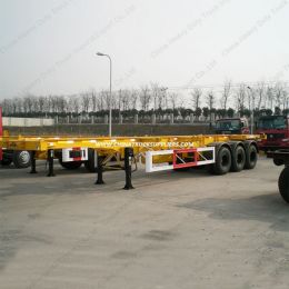 3 Axle 45FT Skeleton Container Trailer / 40FT Flatbed Container Semi Trailer for Sale