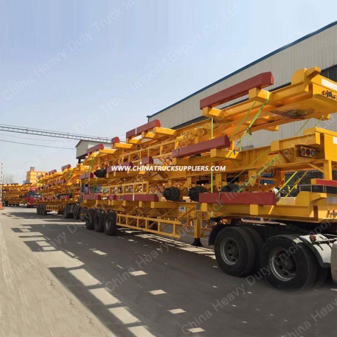 Factory Price 3 Axles 40FT Skeleton Container Semi Trailer for Sale 