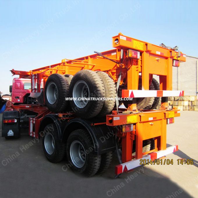 China New Made Container Semi Trailer, 2 Axles and 3axles Skeleton Semi Trailer 