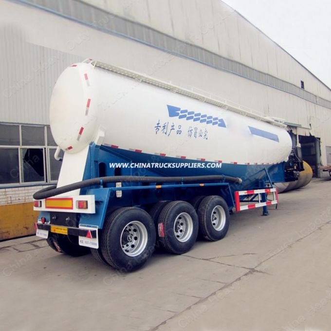 Tri Axle 40m3 V Type Bulk Powder Cement Tanker Semi Trailer 