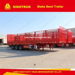 Durable Chinese Tri-Axle 60 Tons Stake Semi Trailer