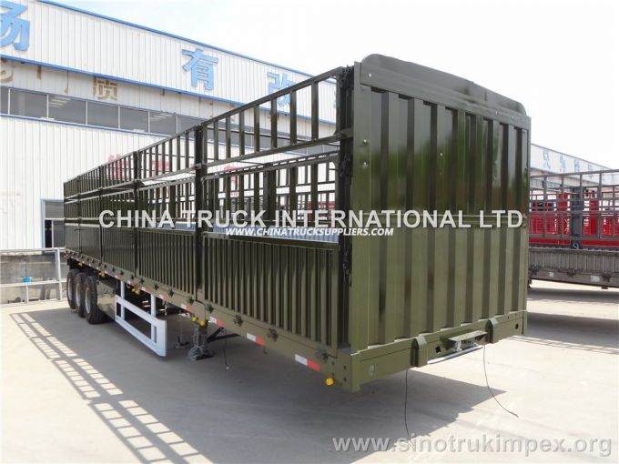 China Factory Supply 13m 75m3 Stake Bed Truck/Fences Trailer/Horse Trailers 