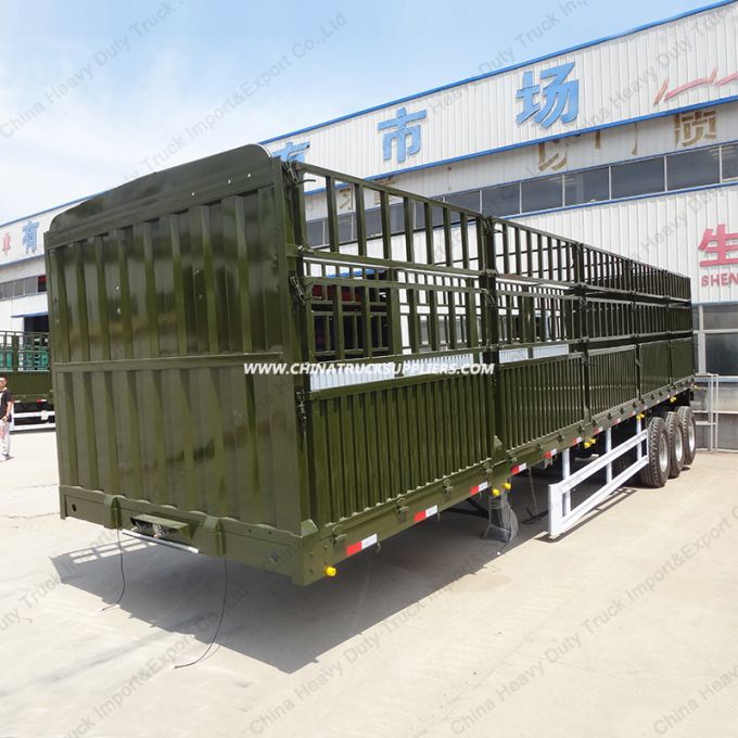 Durable Chinese Tri-Axle 60 Tons Stake Semi Trailer for Sale 