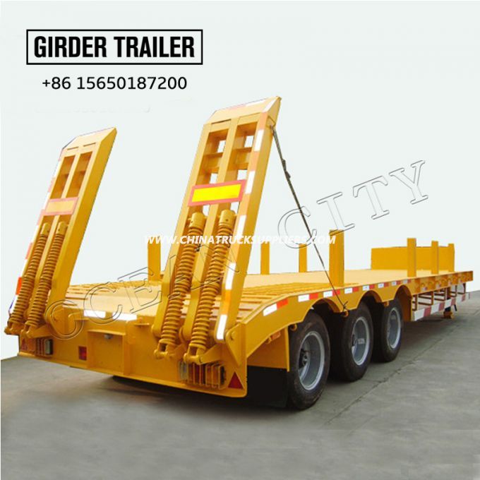 3 axles chassis lowbed trailer 