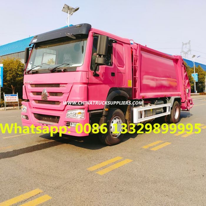 16cbm 10T HOWO brand diesel refuse compactor garbage truck for sale Images 1