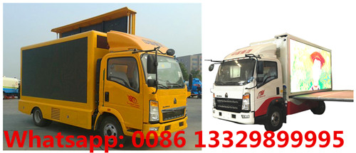 Customized SINO TRUK HOWO RHD/LHD P5/P4 outdoor mobile digital LED billboard screen vehicle for sale 