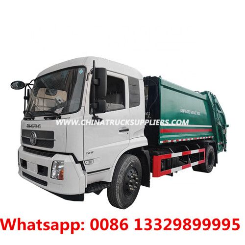 Customized dongfeng Tianjin 4*2 LHD Euro 5 180hp 14cbm refuse compacted garbage truck 