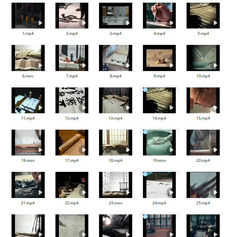 精选42款文房四宝书法笔墨纸砚视频素材横屏视频图片 2