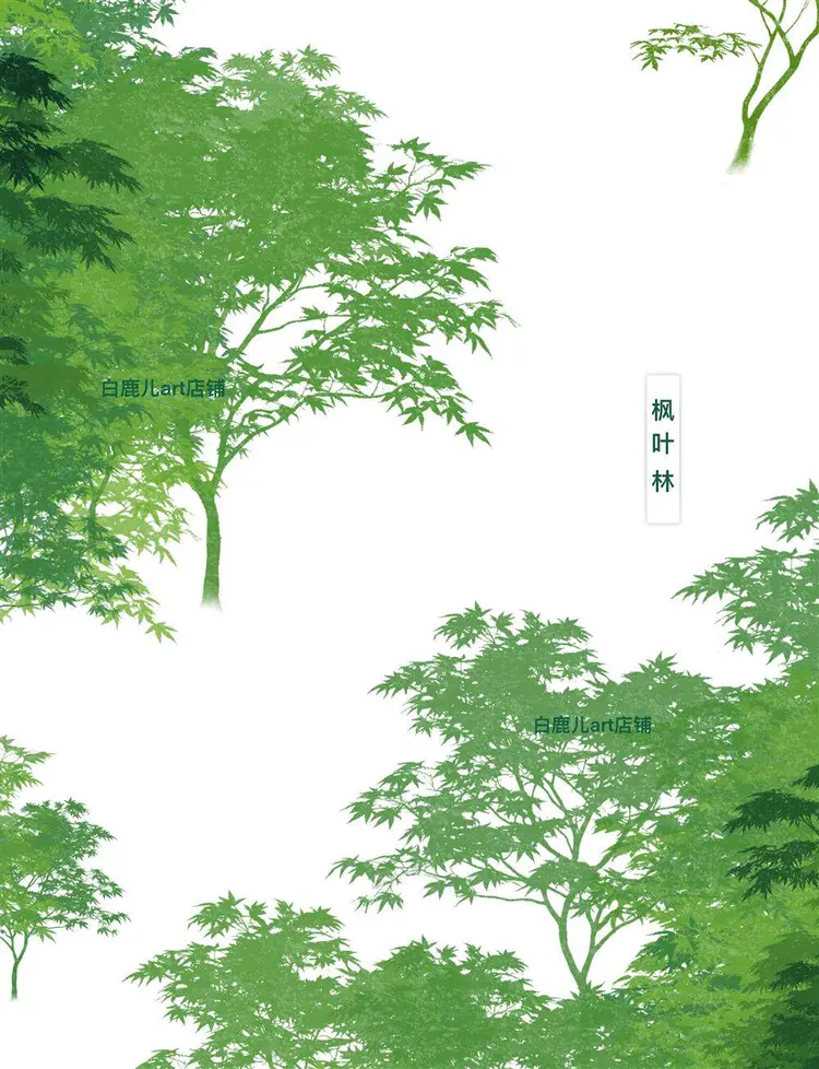 51款可商用procreate笔刷双色树林动态笔刷素材图片 3