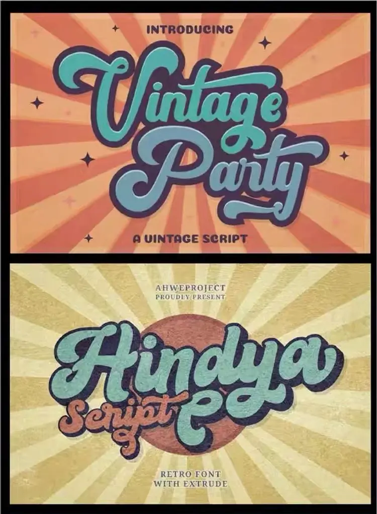 29款美式复古连笔字体趣味潮流手写英文艺术字素材 第4张