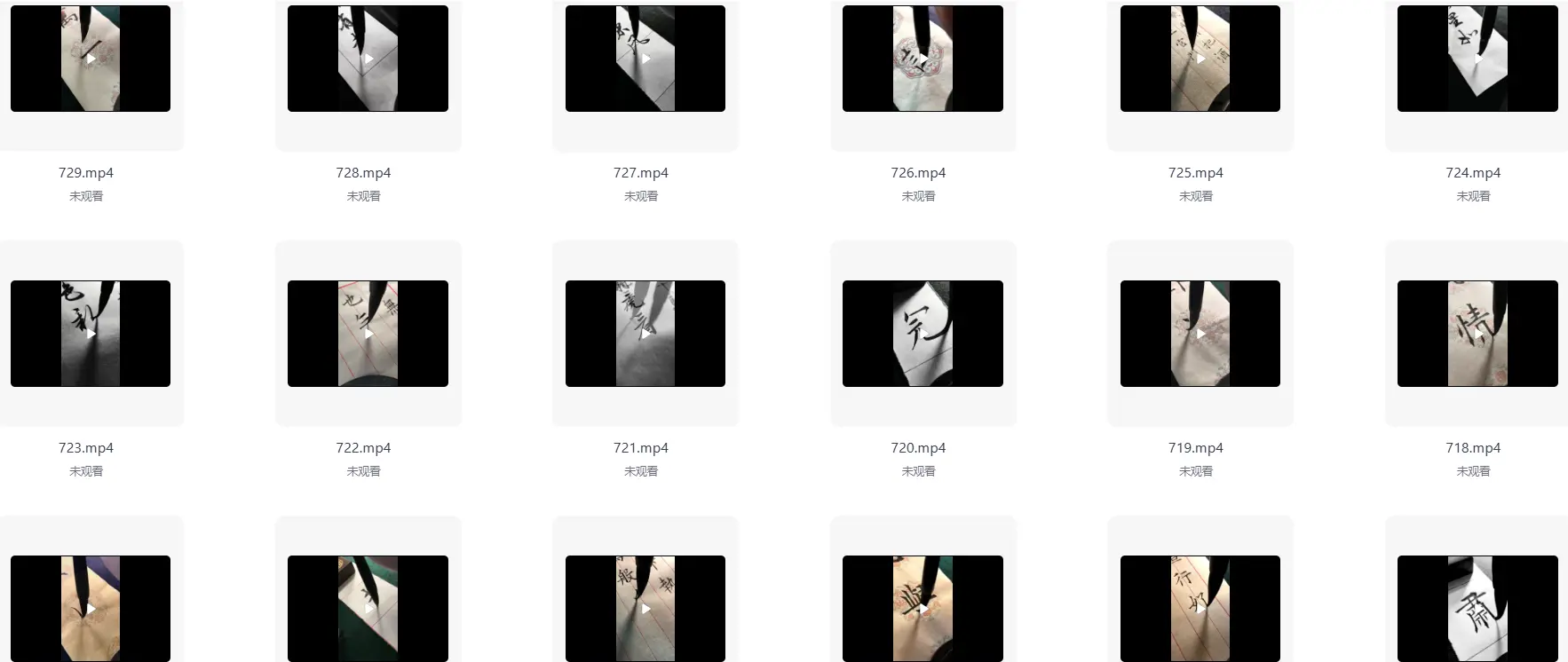 1290款竖屏手写治愈毛笔字解压视频混剪素材 第2张