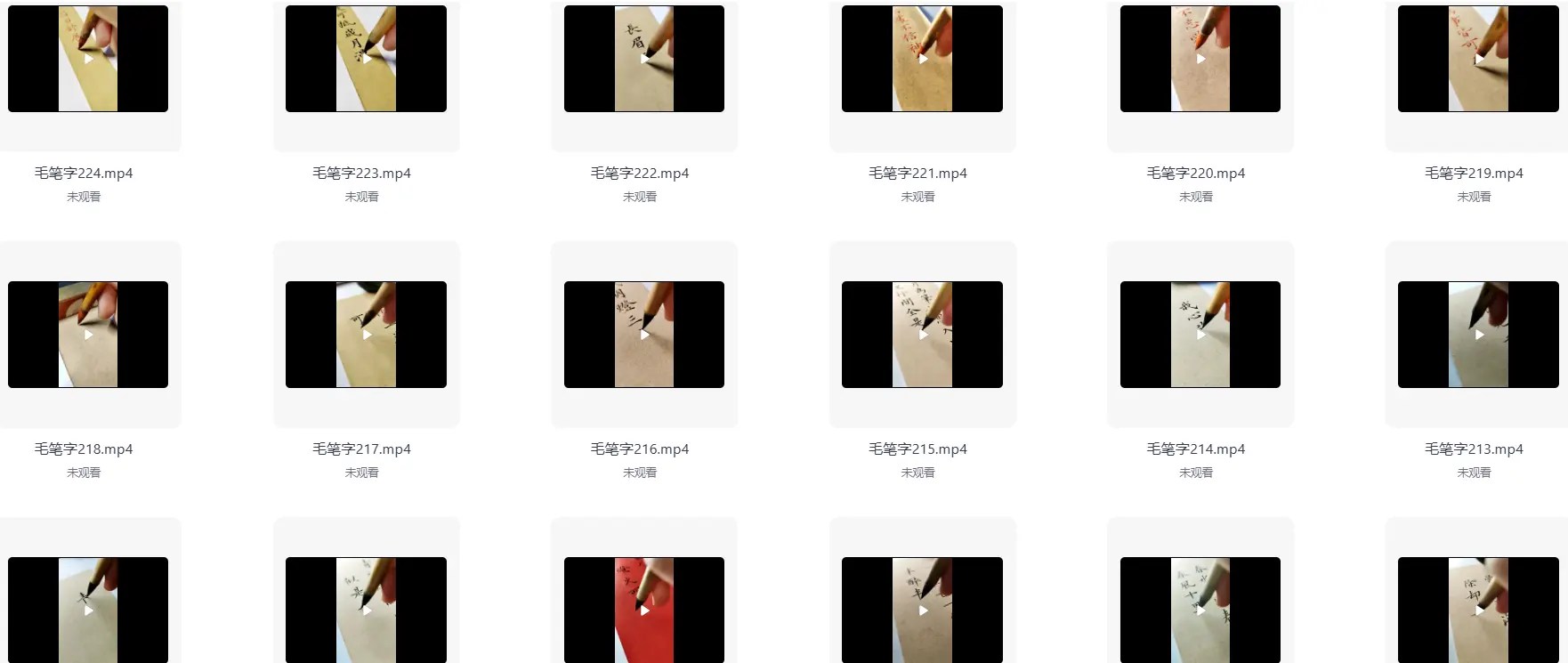 1290款竖屏手写治愈毛笔字解压视频混剪素材 第3张