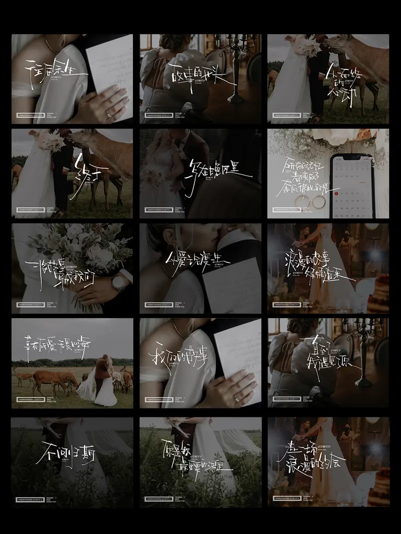 134款婚礼手写字 旅拍字幕 MV手写字PNG封面 第3张