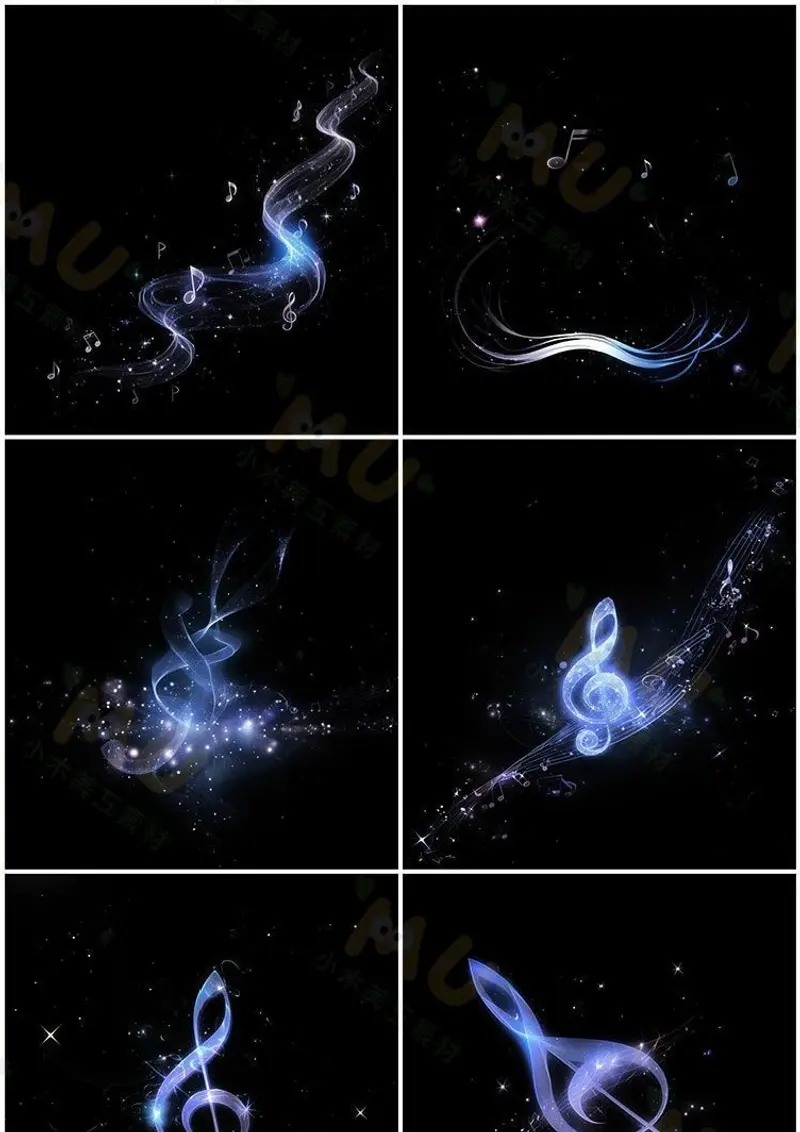 可商用梦幻光效音符音乐png高清免抠PS素材 第2张