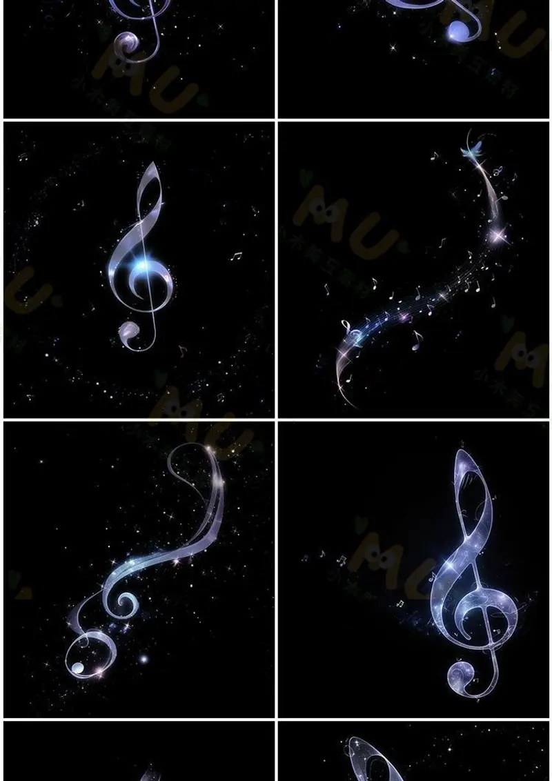 可商用梦幻光效音符音乐png高清免抠PS素材 第4张