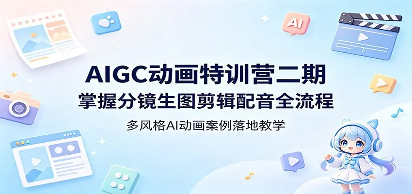 AIGC动画特训营二期：掌握分镜生图剪辑配音全流程，多风格AI动画案例落地教学 第1张