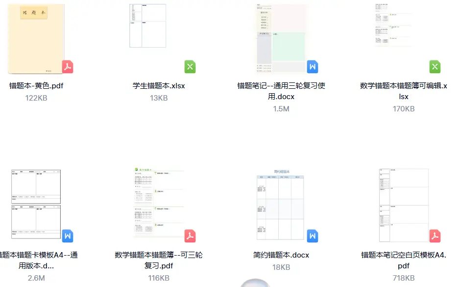 儿童小学语文数学错题本错题修正笔记模板 第3张 儿童小学语文数学错题本错题修正笔记模板 第3张