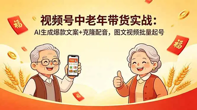 视频号中老年带货实战：AI生成爆款文案+克隆配音 第1张