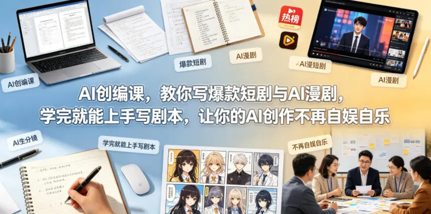 AI创编课，教你写爆款短剧与AI漫剧，学完就能上手写剧本 第1张