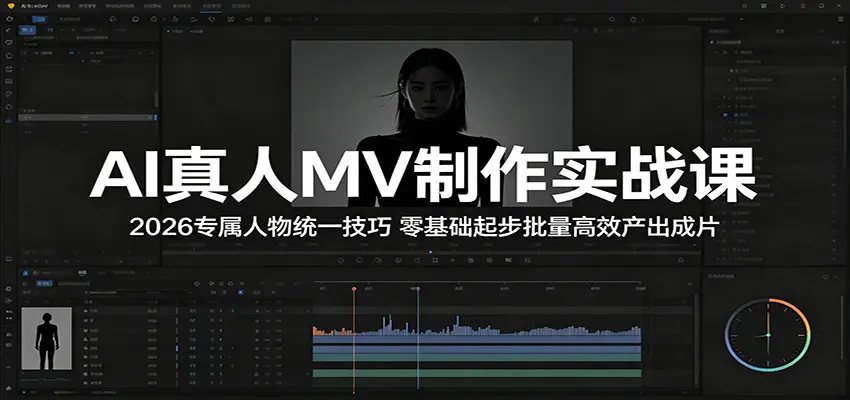 AI真人MV制作实战课:专属人物统一技巧,零基础起步批量高效产出成片 第1张 AI真人MV制作实战课:专属人物统一技巧,零基础起步批量高效产出成片 第1张