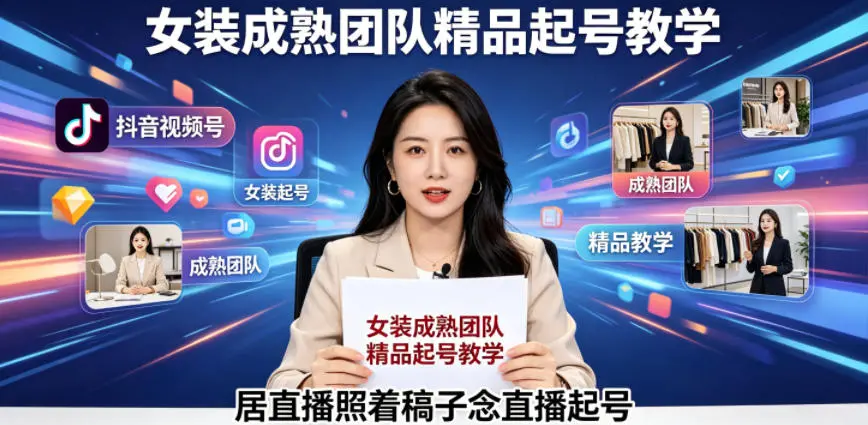 抖音视频号绿幕直播,女装成熟团队打造精品起号教学 第1张 抖音视频号绿幕直播,女装成熟团队打造精品起号教学 第1张
