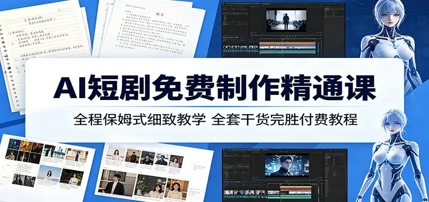 AI短剧免费制作精通课:全程保姆式细致教学,全套干货完胜付费教程 第1张 AI短剧免费制作精通课:全程保姆式细致教学,全套干货完胜付费教程 第1张
