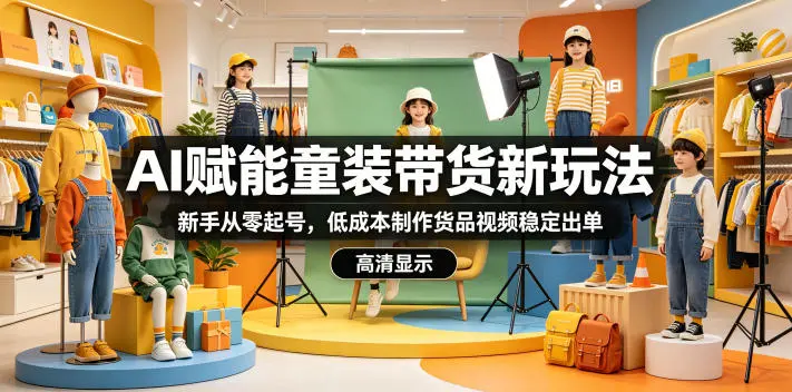 AI赋能童装带货新玩法，新手从零起号，低成本制作货品视频稳定出单 第1张