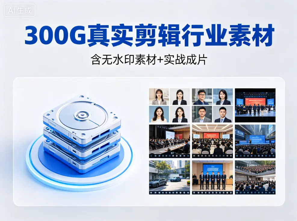 300G真实剪辑行业素材，含无水印素材和实战成片 第1张